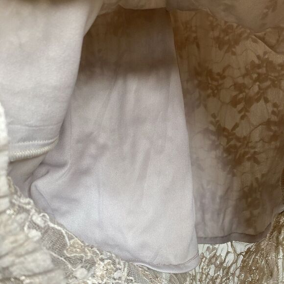 Rabbit Rabbit Rabbit Designs Vintage Champagne Lace Mid Dress Y2k Small - Picture 6 of 12